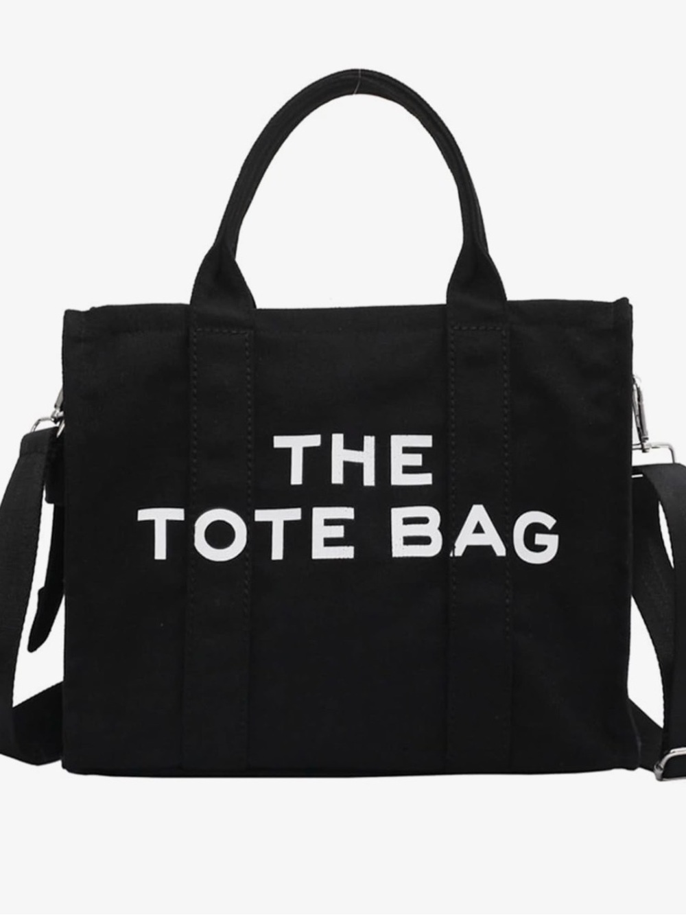 Amazon Black Canvas Tote Bag with White Logo